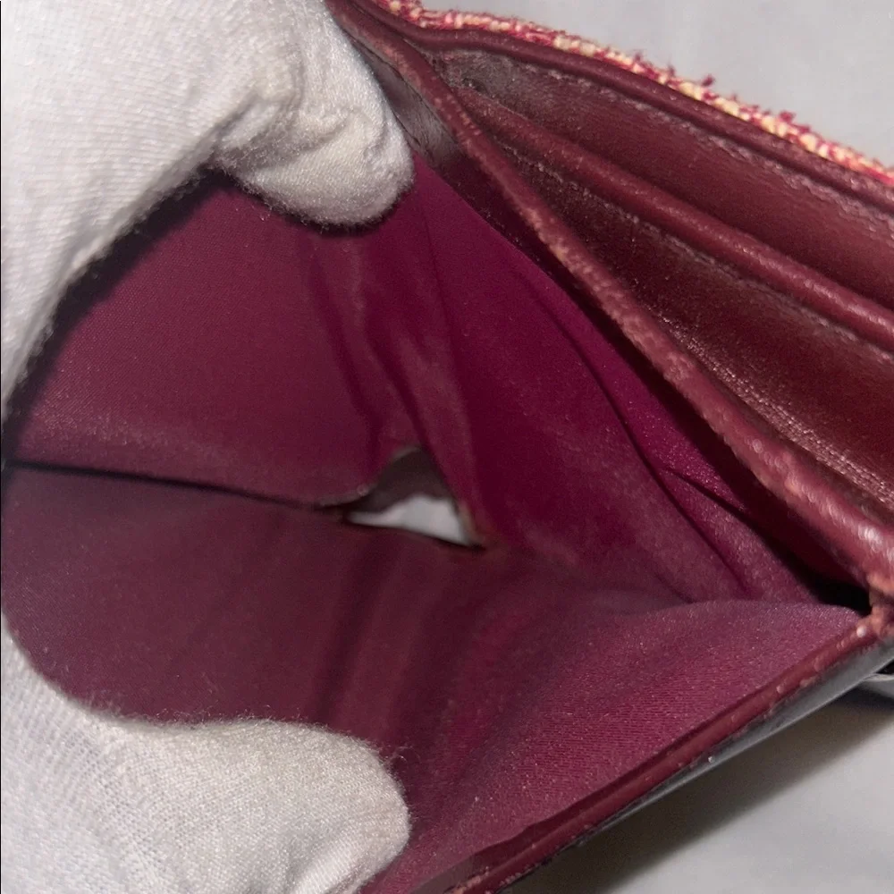 VINTAGE Christian Dior Burgundy Oblique Trotter Saddle Compact Wallet - Picture 4 of 7
